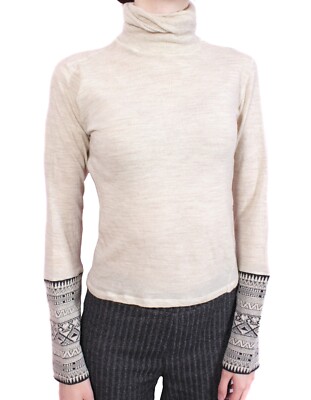 Jean Paul Gaultier 90S Fair Isle Sleeves Wool Twisted Turtleneck  