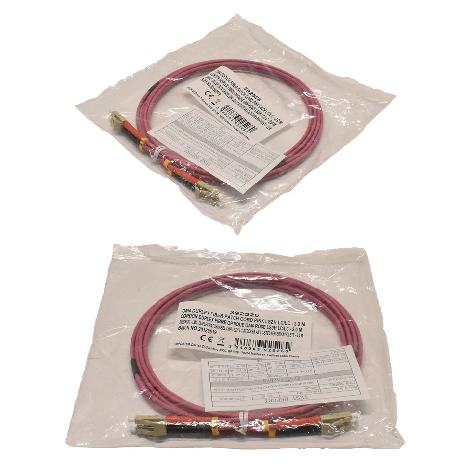 Corning OM4 Duplex FIBER Patch Cord Pink LSZH LC/LC - 2m 392526 NEU - Bild 3 von 4