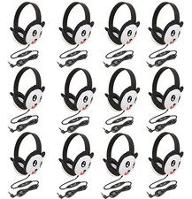 Califone 2810-PA Listening First Stereo Headphone Pack of 12 Panda Motif
