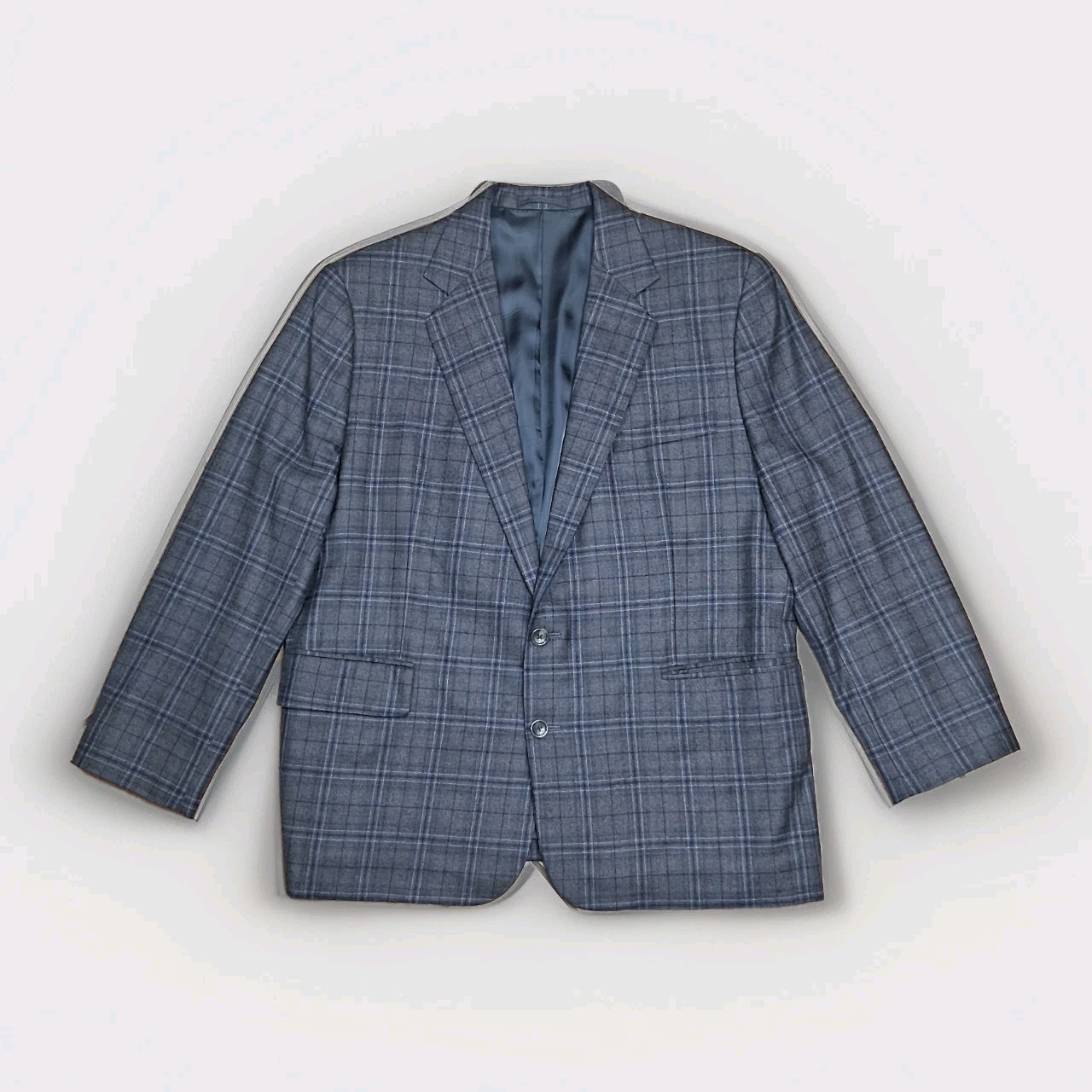Vtg Loro Piana Superfine Wool Blazer Sport Coat Jacket Mens 46R Gray Plaid Suit