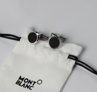 Montblanc Meisterstück Black Lacquer Stainless Steel Cufflinks | No box
