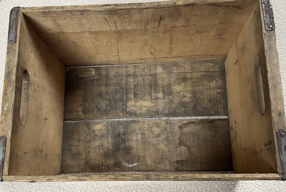 Caja de madera Kewaunee Bottling Co. vintage RARA doble cola naranja triturada 18" x 12" Foto 2 de 4