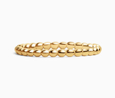 14k Gold Thin Ring Beaded. Stackable, Minimal...