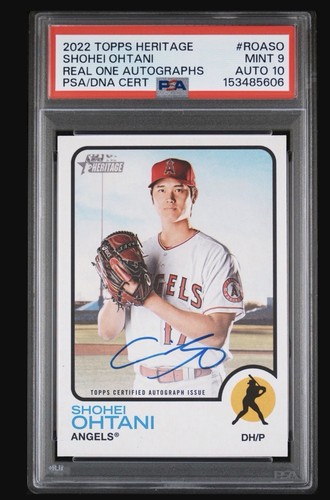 2022 Topps Heritage Real One Autographs Shohei Ohtani PSA 9 Gem Mint 10 Auto