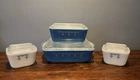 VINTAGE:  PYREX GARLAND (SNOWFLAKE) 4 PIECE LOT WITH LIDS