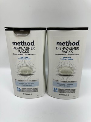 Method Dishwasher Detergent Packs, Fragrance Free + Clear, Dishwashing Rinse Aid