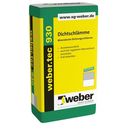 weber.tec 930 Dichtschlämme DS grau Dichtungsschlämme Abdichten Zement 25kg