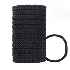 Large Braided Mens Hair Ties, for Longhairs Men Bun,Thick Black Pony Tails Ti...