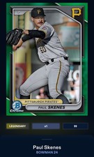 Topps Bunt Legendary DIGITAL Paul Skenes 99cc Green Bowman Pre RC Prospect Base