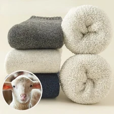 3-5 Pairs of Men's Wool Socks, Super Thick Warm, High Quality for Sky & Trailing