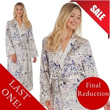 Silky Shiny Satin Long Dressing Gown Wrap Bath Robe Size 10 12 RRP £20!