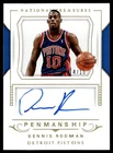 2017-18 Panini National Treasures Auto Gold 04/10 Dennis Rodman #DRM