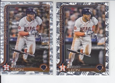 2 - 2025 Topps PEDRO LEON RC Silver Crackle + Spring Training Foil Astros #30