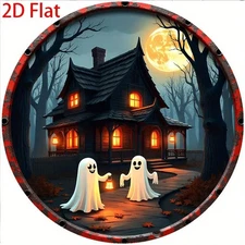 1pc 2D 2D Flat, 1pc 7.87x 7.87inch Retro Metal Round Wall Decoration- Retro Hall