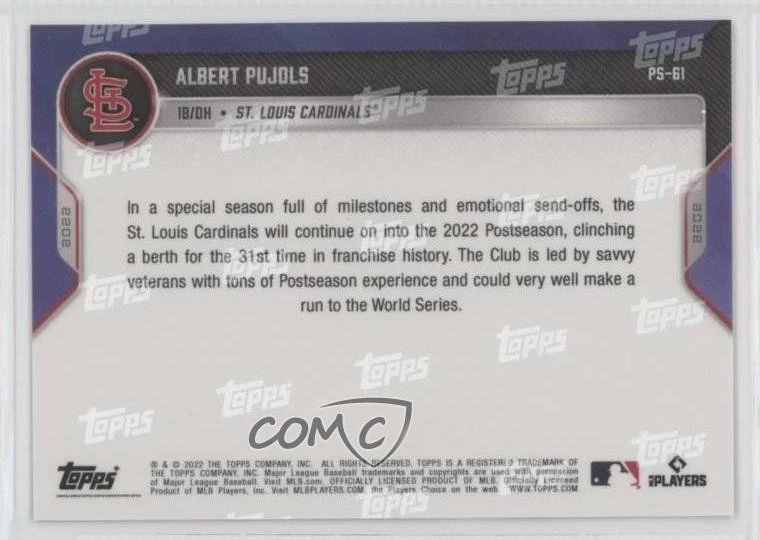 2022 Topps Now Post Season /980 Albert Pujols #PS-61 - Image 2 of 2