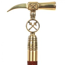 CANNE de marche à système fiole pommeau franc-maçonnerie 95  cm