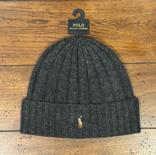 Polo Ralph Lauren Men's Beanie Skull Cap NWT Black Gray Tan