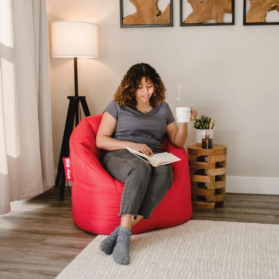 Silla Big Joe Milano Bean Bag, Smartmax roja, 2,5 pies Foto 2 de 4