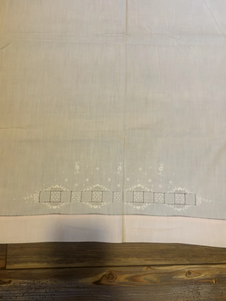 Vintage Childs Embroidered Baby Crib Top Sheet 42”x 67” Pink Girl - Image 2 of 4