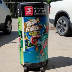 Speedway Mountain Dew Portable Ice Box Cooler w/ Spigot & Flip Lid, Black/Green