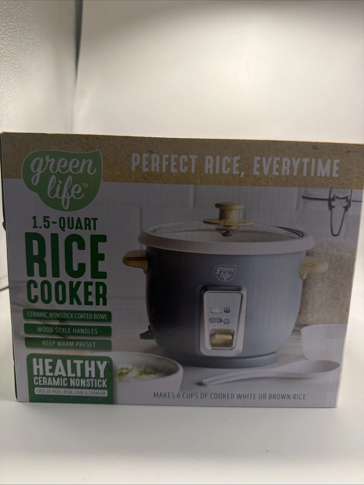 GreenLife Rice Cooker with Removable PFAS-Free Ceramic Nonstick