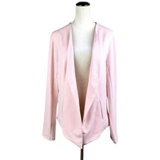 BCBGeneration NWT XL Pastel Pink Open Front Collarless Textured Blazer Jacket