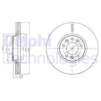 Delphi 2X Bremsscheibe Vorne Ø304 Mm BelüFtet FüR Peugeot 407 SW 6E_ 2.0 Hdi