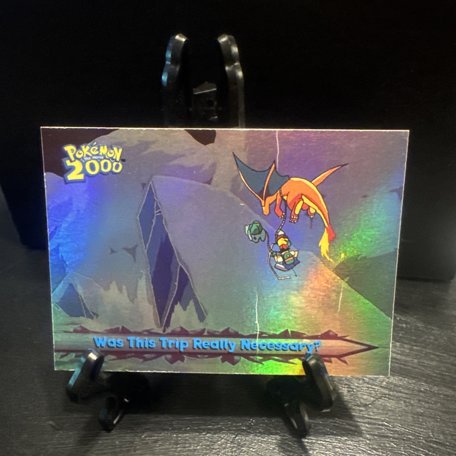 Was This Trip Really Necessary; Topps Pokemon Movie #49; Rainbow Foil, Blue Logo