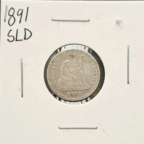 1891 Silver Seated Liberty Dime VG+ Condition