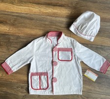 Melissa  Doug Kids Chef Costume Set White Red Halloween Play Dress Up 3-4 Year
