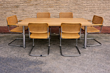 Rare Marcel Breuer Dinning Set of Table and 8 Cesca Chairs-Bauhaus