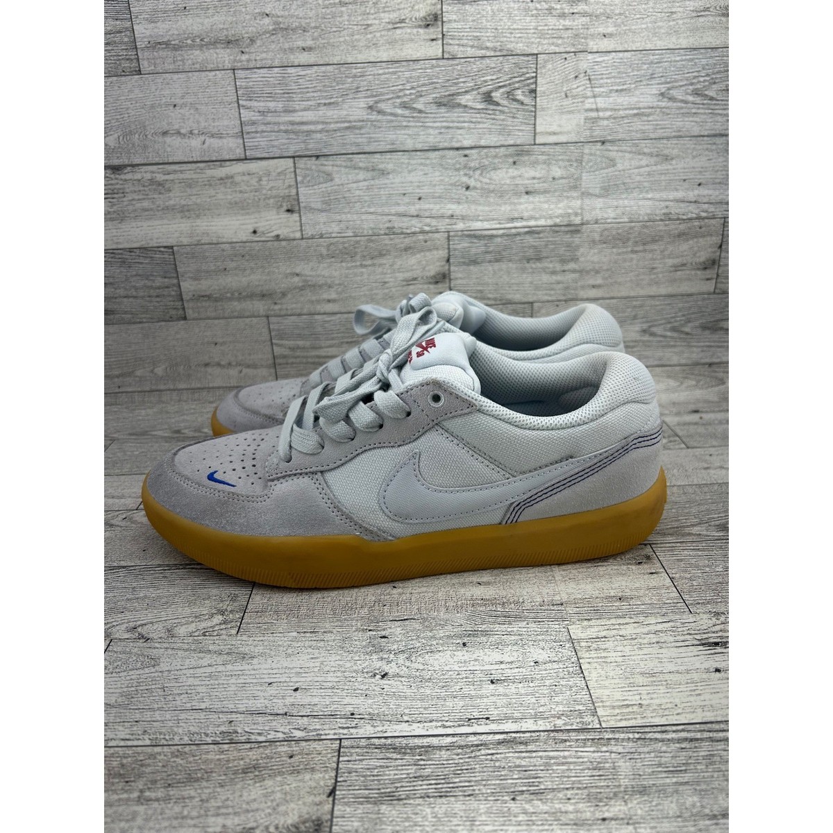 Nike SB Force 58 Light Grey Suede Gum Sole Skate Shoes Men display picture 2