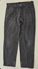 Vintage 90s Levis 550 Orange Tab Mens Jeans 36x32 Black USA Made Nice Fade