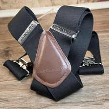 CARHARTT Mens Adjustable Black Suspenders 52 w/ Metal Clips 2 inch Heavy Duty
