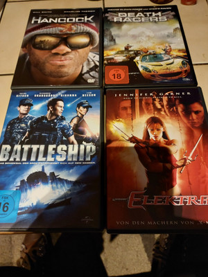 4 DVD's - Electra, Battleship, Hancock, Death Racers