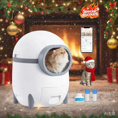   New Smart Auto Self-Cleaning Cat Litter Box w/App Control Multi-Cat Safety