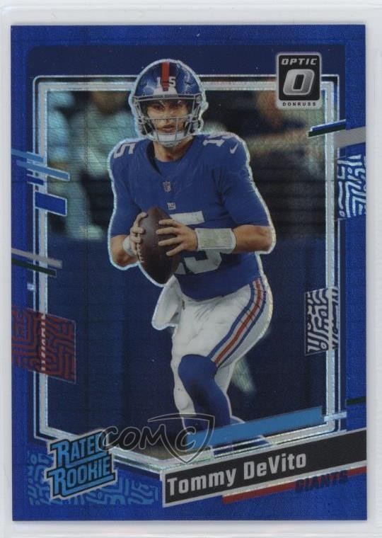 2023 Panini Donruss Optic Rated Rookie Blue Hyper Prizm Tommy DeVito #280 12g7