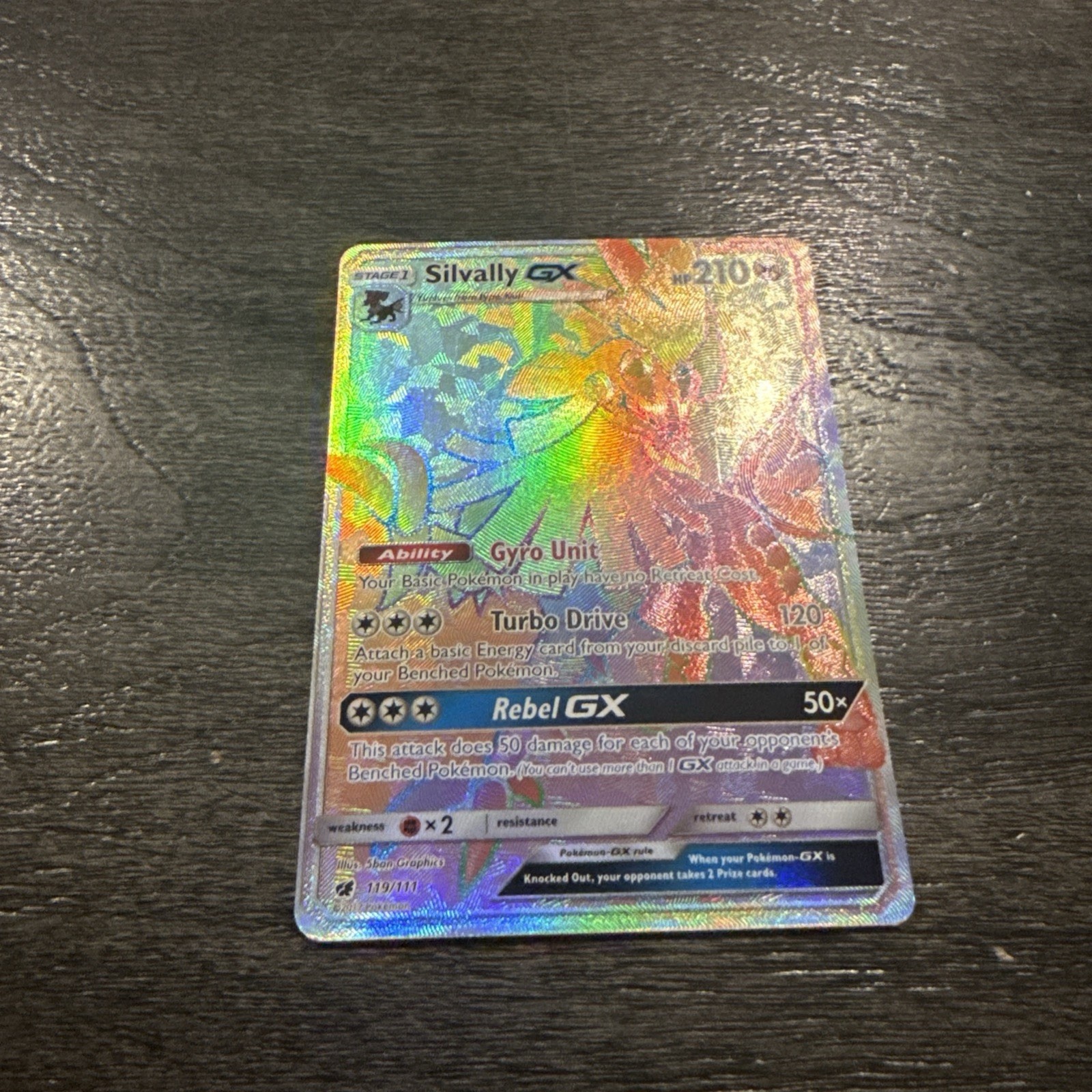 Silvally GX 119/111 NM (Secret) SM Crimson Invasion - Rainbow Pokemon TCG