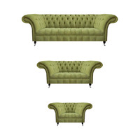 OlivengrüNe Chesterfield Sofas Komplette Couchgarnitur Wohnzimmer MöBel