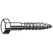Lag Screw, 1/2 In, 14 In, Steel, Hot Dipped Galvanized Hex External Hex Drive,