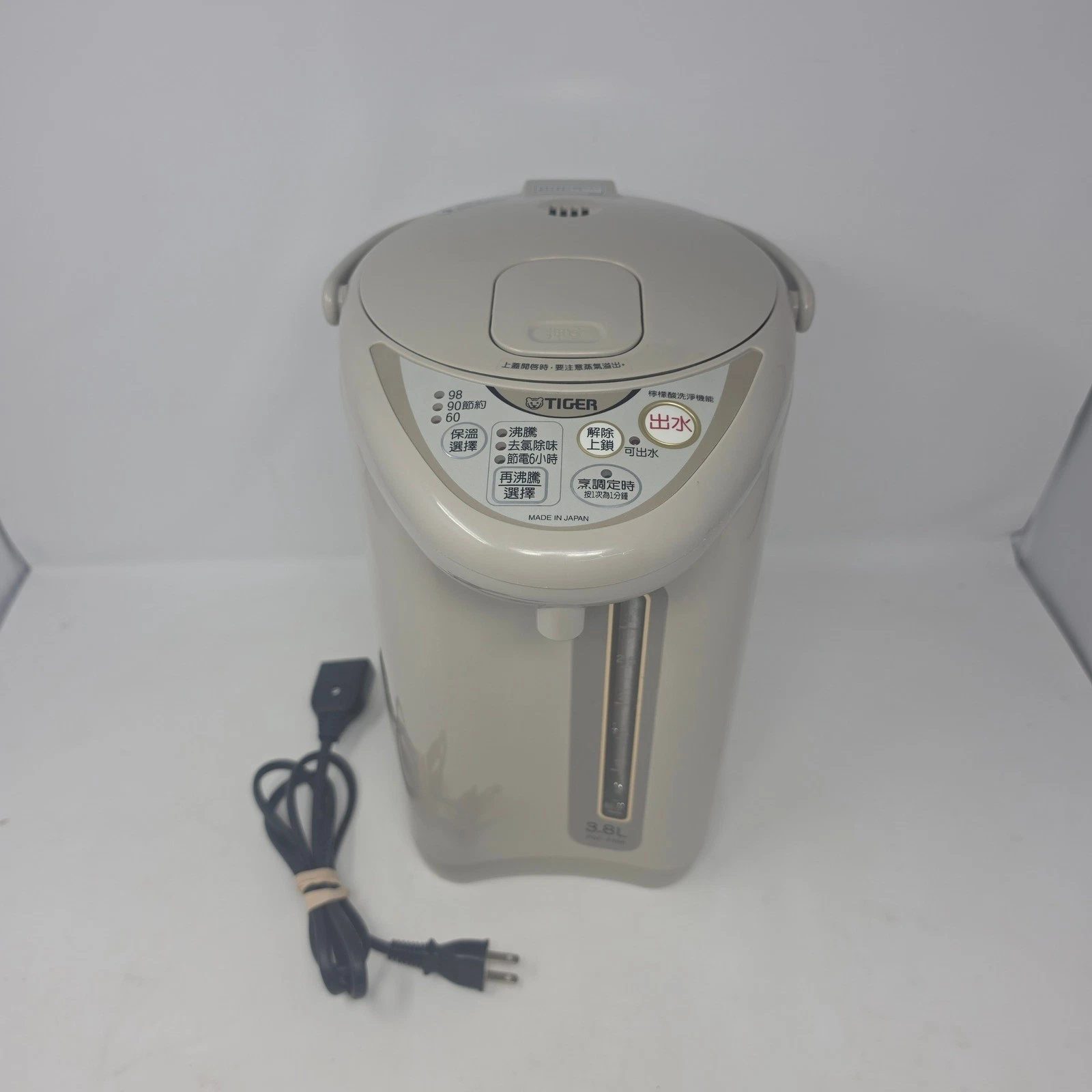 Tiger Electric Water Boiler Warmer 3.8L Beige Made in Japan PDF-F38R 110V 928W