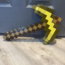 Mattel Minecraft 2 in 1 Transforming Gold Ore Sword Pick Axe 2014 Pickaxe EUC