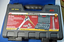 Ace GearWrench 30 Piece Pass-Through Ratchet & Combo Wrenches  SAE/Metric NEW