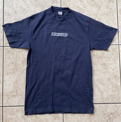 Undefeated Men's Short Sleeve Navy Blue Small Blurred Logo T-Shirt Rare Skate AZ