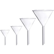 4-Pc Borosilicate Glass Funnel Set Lab Funnels 100mm 75mm 50mm 40mm Diameter
