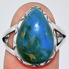 Natural Peruvian Opalina 925 Sterling Silver Ring s.9 Jewelry R-1074
