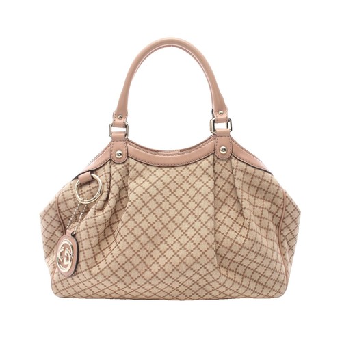 バッグ Gucci Sukey Diamante Tote Bag Brown 1305 Gucci Sukey tote bag GG Diamante canvas with brown leather | eBay