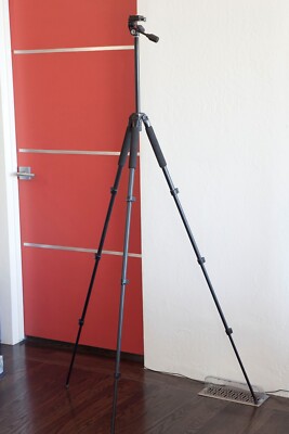 SLIK 63.5'' Height Lightweight Tripod Sprint PRO II 3WAY 4 Section Travel Tripod