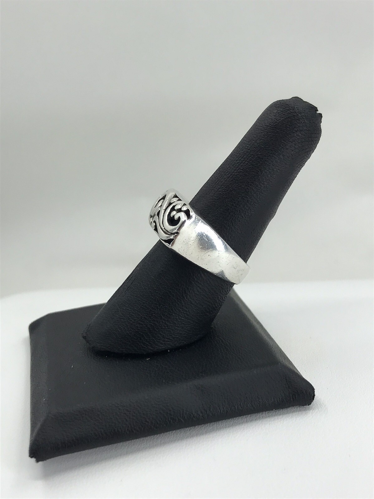 Scrollwork Square Top Rectangle Ring Sterling Sil… - image 4