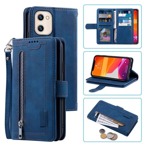 Estuche billetera Umidigi G1, estuche magnético abatible con cremallera de cuero para tarjetas para Umidigi G1 - Imagen 6 de 26